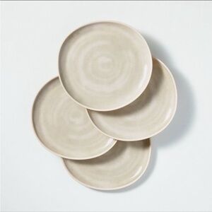 Hearth & Hand 4pk 9” Tonal Bamboo-Melamine Salad Plate Set Natural/ Cream